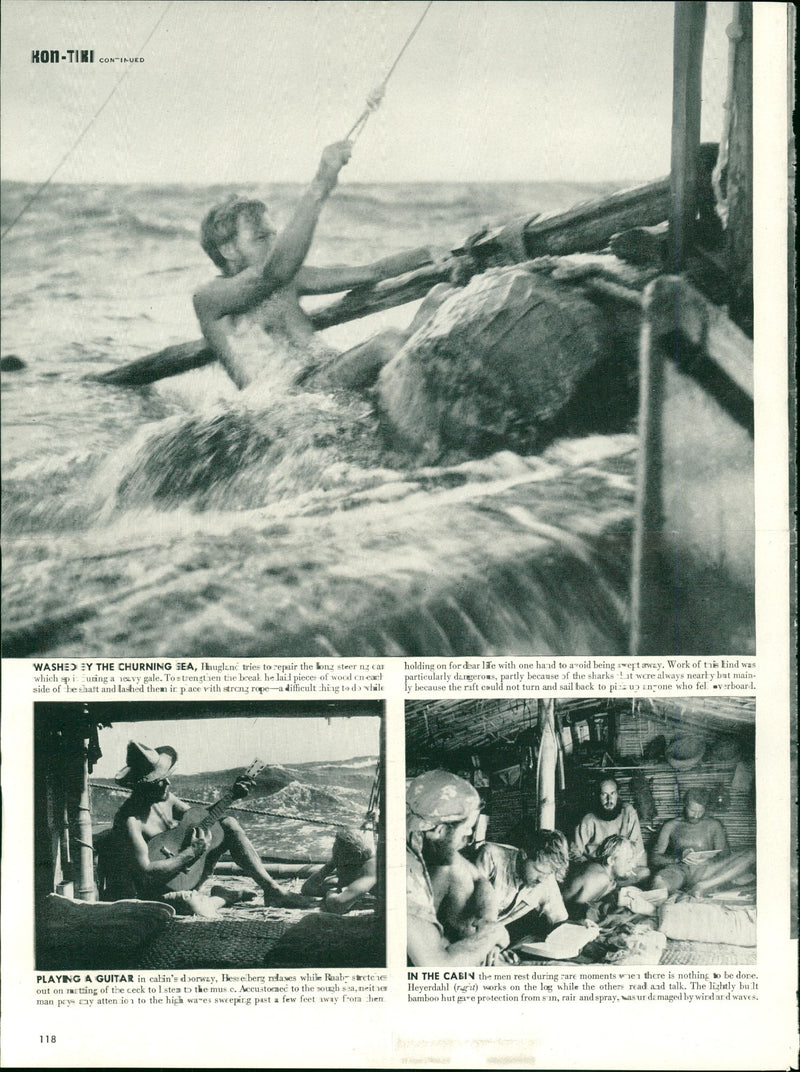 Newspaper article from the Kon-Tiki expedition - Vintage Photograph
