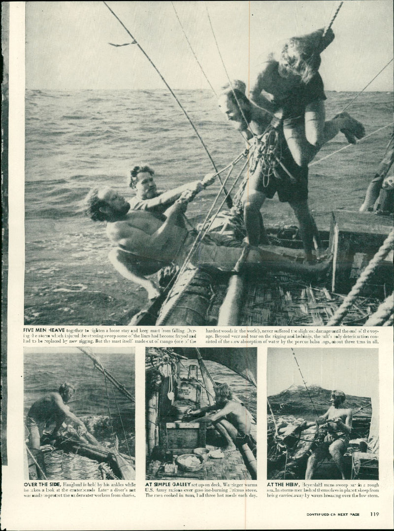 Newspaper article from the Kon-Tiki expedition - Vintage Photograph