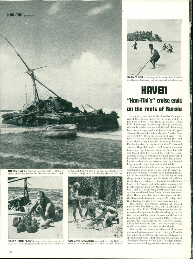 Newspaper article from the Kon-Tiki expedition - Vintage Photograph