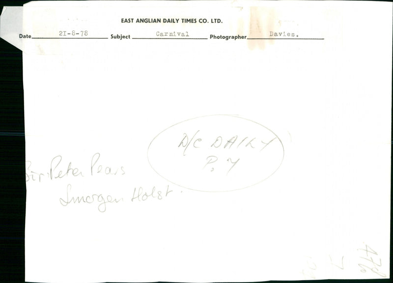 1978 DAVIES MUSICIAN DIED PETER - Vintage Photograph