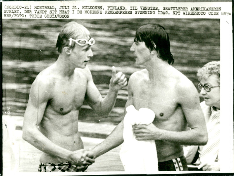 The hulk wife on the left congratulates Burley - Vintage Photograph