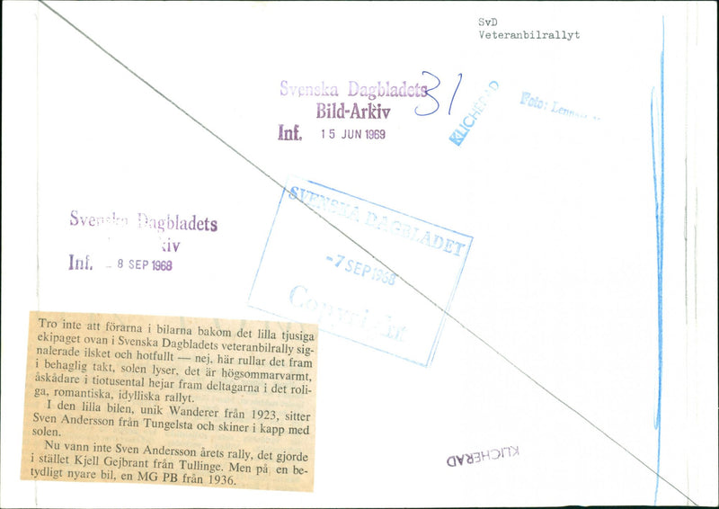 Veteran car rally 1968 - Vintage Photograph