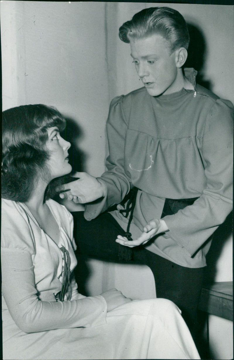 Maud Bellander and Bernt Callenbo in "Traitor" at Saga High School Association in Northern Real - Vintage Photograph