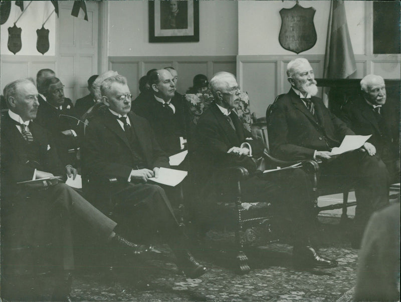 King Gustaf V hears Commander Charles T. Rich's speech in the Salvation Army - Vintage Photograph