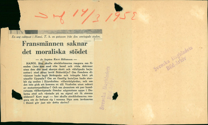 Ung vaktpost i Hanoi - Vintage Photograph