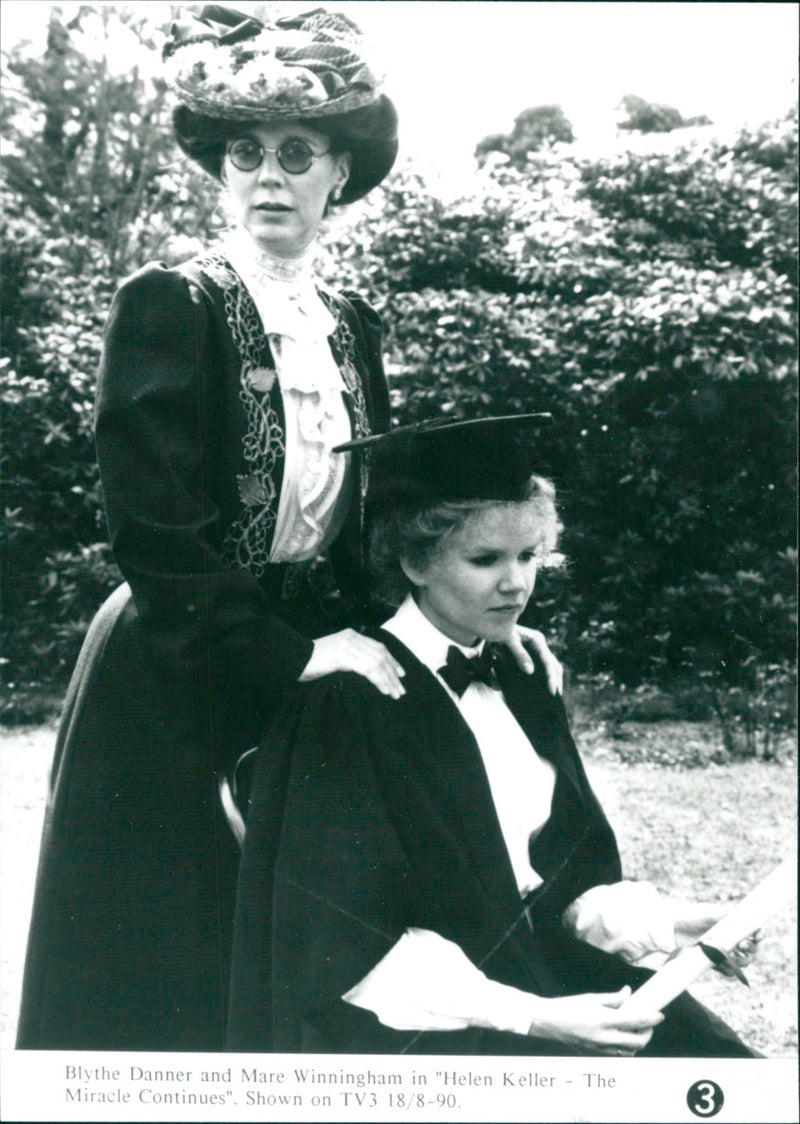 Blythe Danner and Mare Winningham in the television series "Hellen Keller - The Miracle Continues" - Vintage Photograph