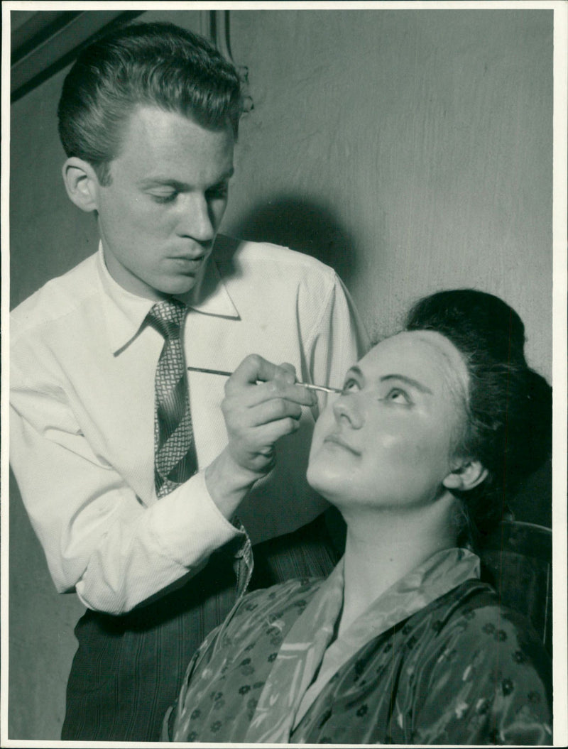 Makeup for the theater performance - Vintage Photograph