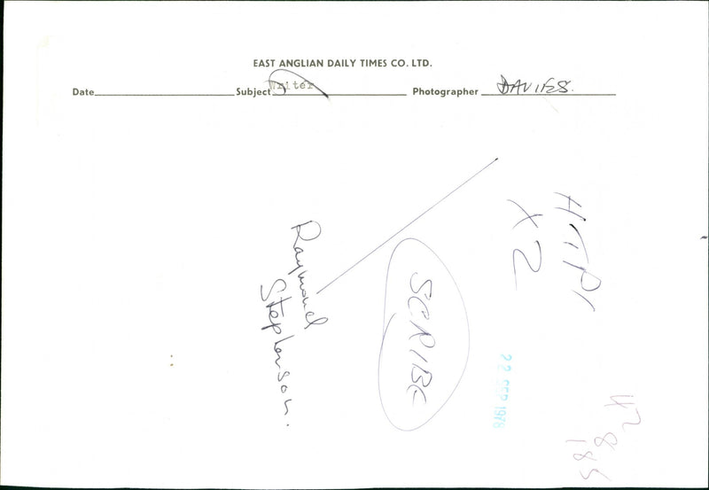 RAYMOND WRITER - Vintage Photograph