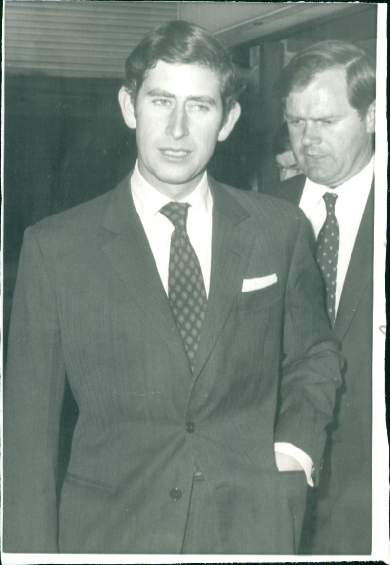 Prince Charles at London's Heathrow airport - Vintage Photograph