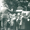 Ivar Widner leads the song on music at Par Bricoles - Vintage Photograph