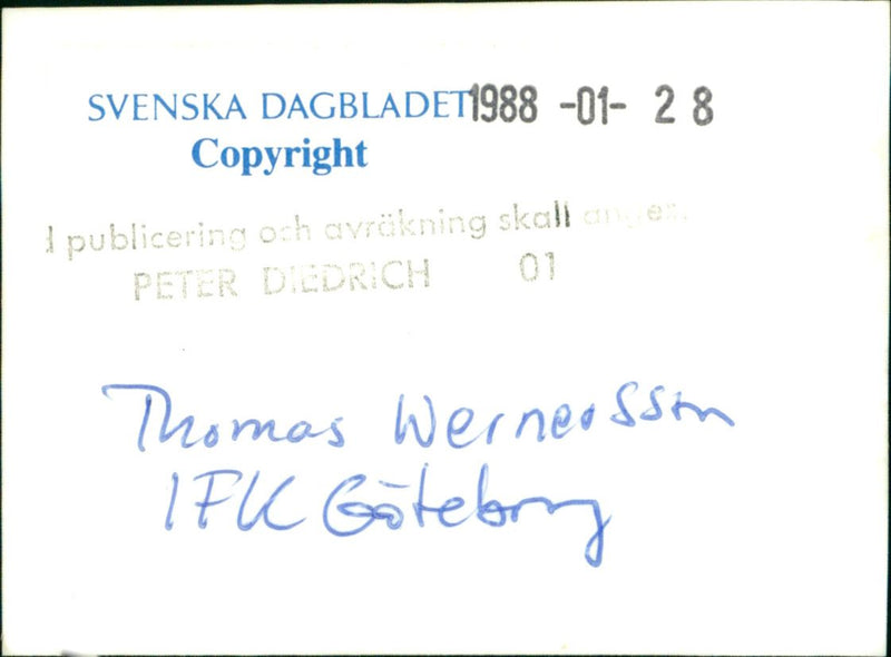 Thomas Wernersson portrait - Vintage Photograph
