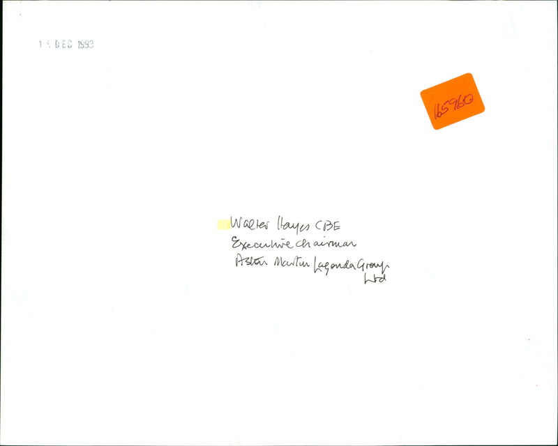 Walter Hayes - Vintage Photograph