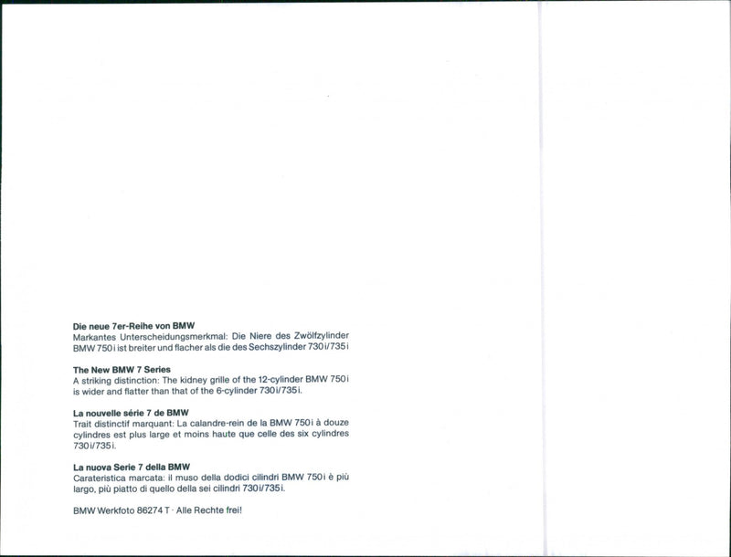 BMW 750i - Vintage Photograph