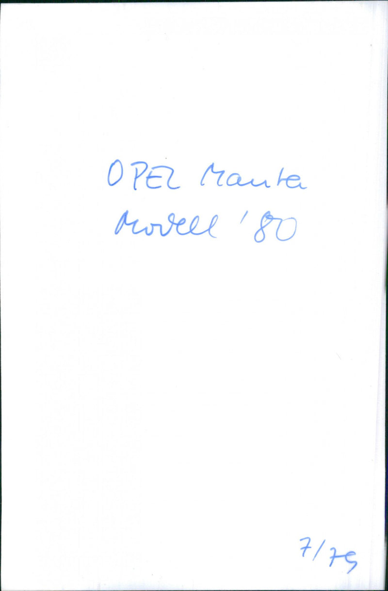 Opel Manta 1980 - Vintage Photograph