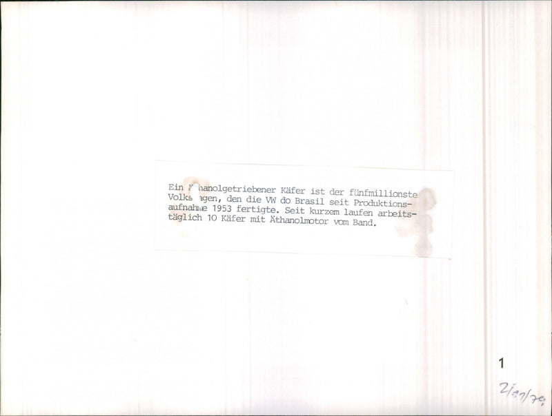 VW Beetle - Vintage Photograph