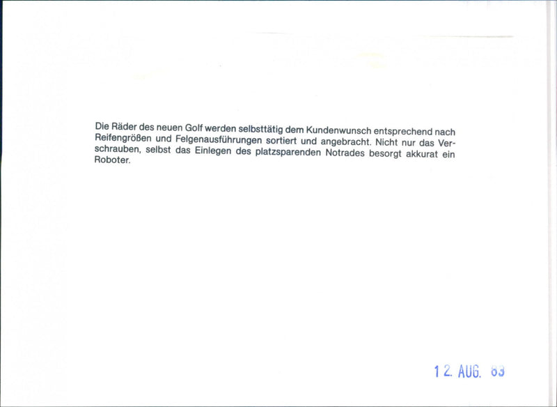 VW Golf - Vintage Photograph