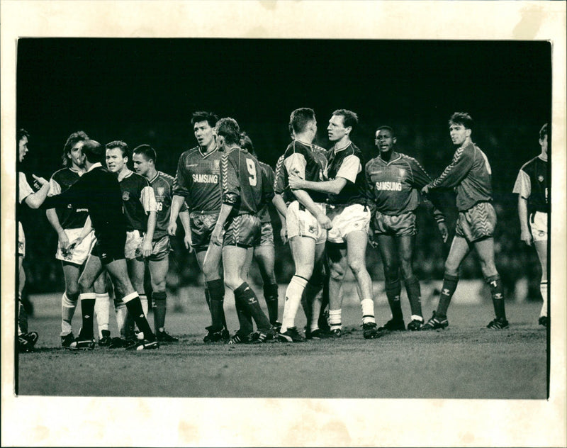 Football match, Friday 24th November 89 - Vintage Photograph