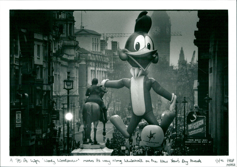 ! RANTA SOLUTEL " THE BEST MUSICAL IN agh ' Woody Woodpecker ' makes its way alo - Vintage Photograph