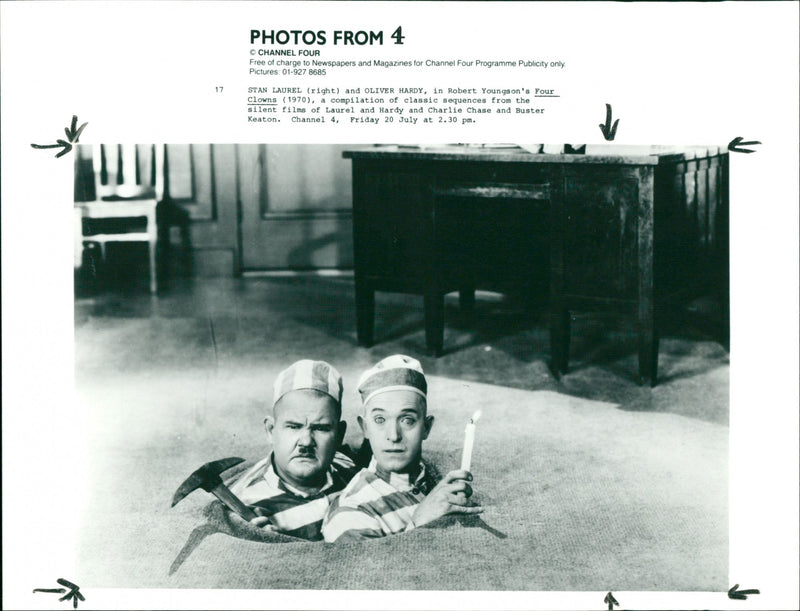 Stan Laurel and Oliver Hardy in Four Clowns - Vintage Photograph