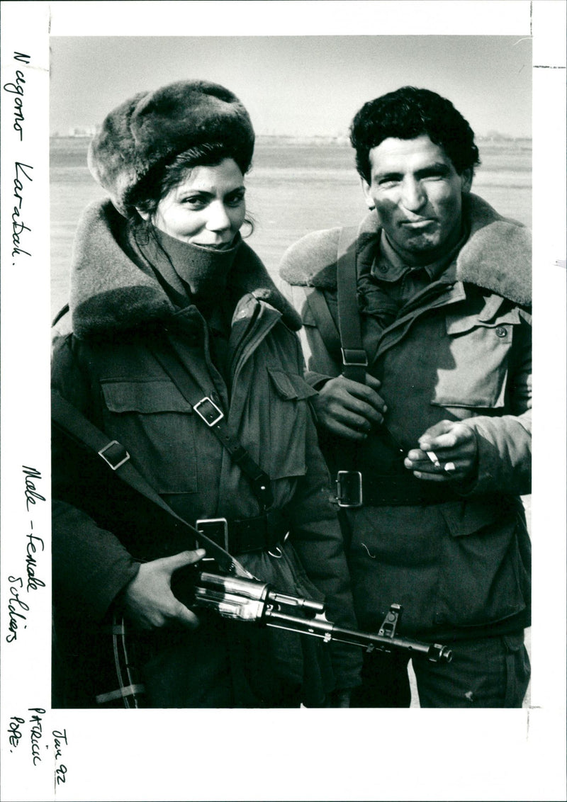 Nugarno Karabakh
Male and Female Soldiers - Vintage Photograph