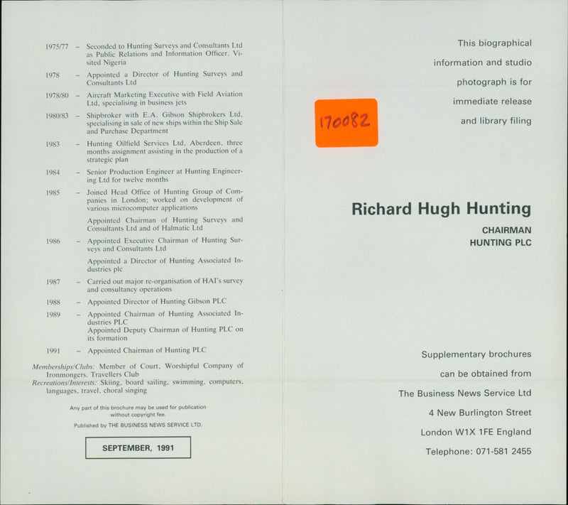 Richard Hunting - Vintage Photograph