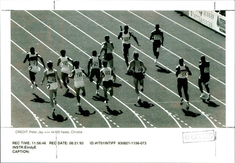100m sprint race - Vintage Photograph