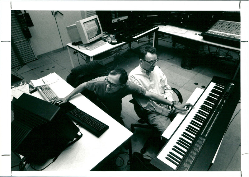 Men editing music, Saturday 16 May - Vintage Photograph