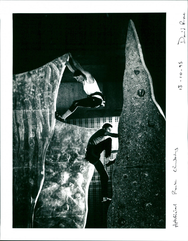 Artificial Rock Climbing - Vintage Photograph