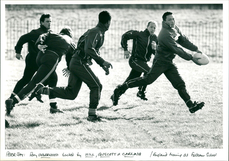 Rory Underwood, Hill, Guscott and Carling - Vintage Photograph