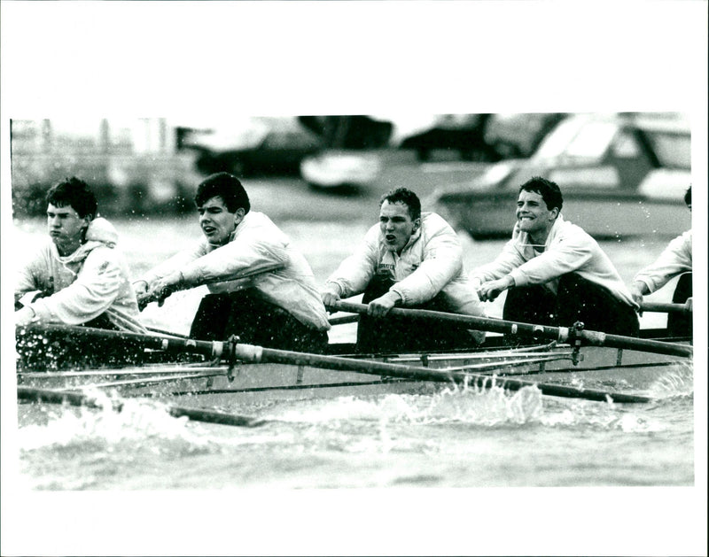 Cambridge Boat Crew '87 - Vintage Photograph