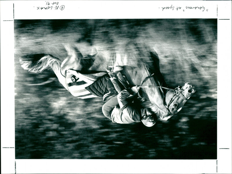 1991
enerous " at speed . 6 @ N. LOMAX Oct 91 . u GENEROUS ( RACEHORS HOR - Vintage Photograph