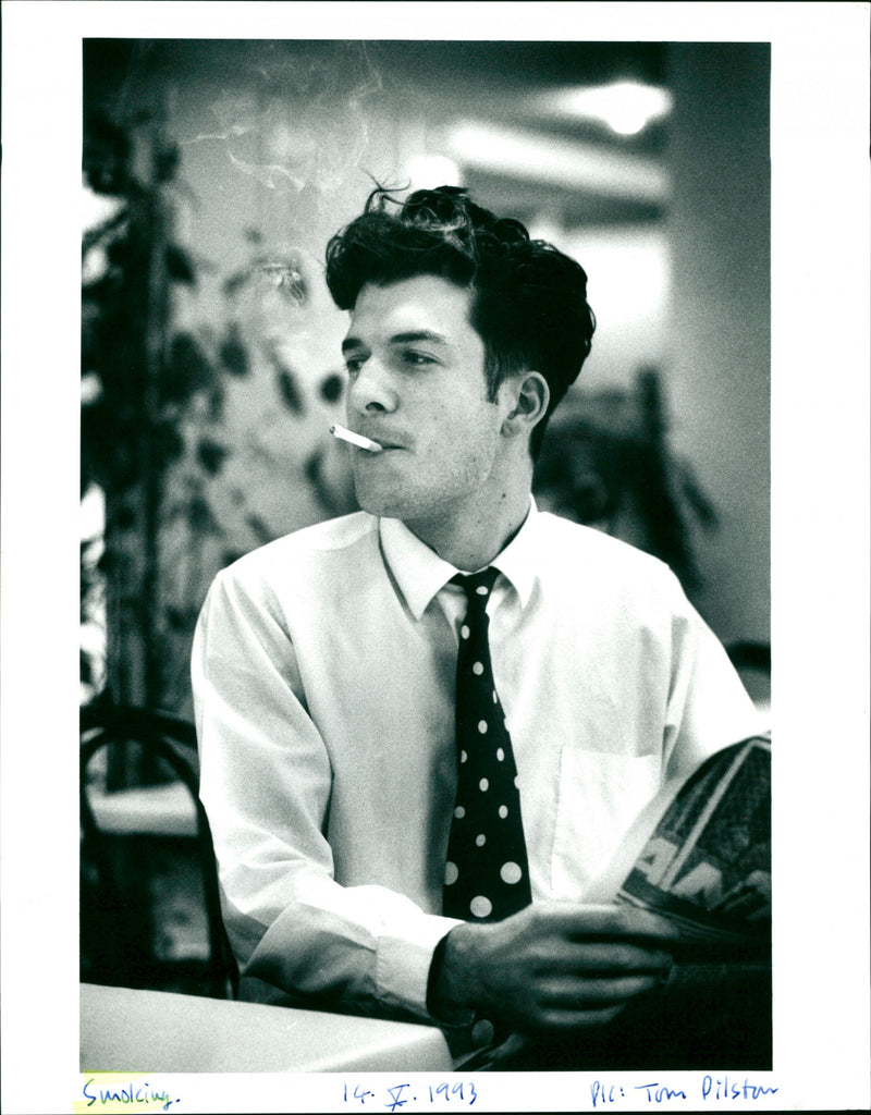 Smoking. - Vintage Photograph