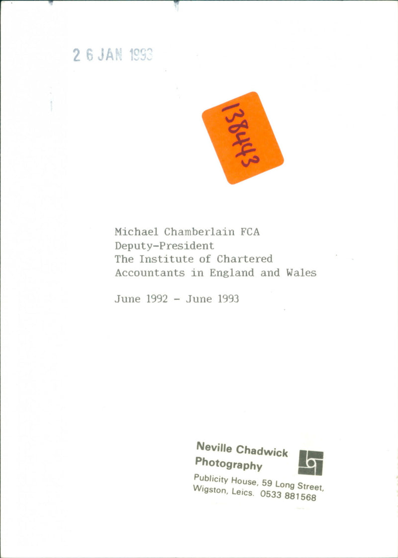 Michael Chamberlain - Vintage Photograph