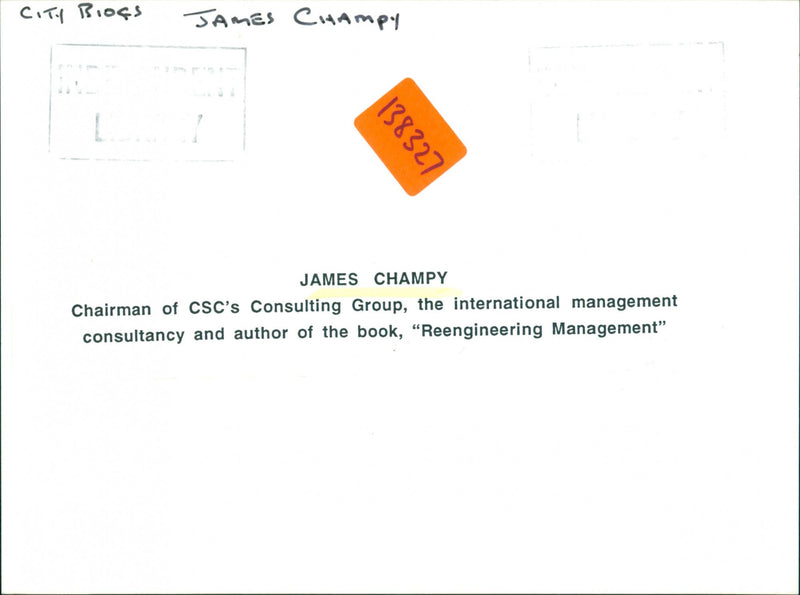 James Champy - Vintage Photograph