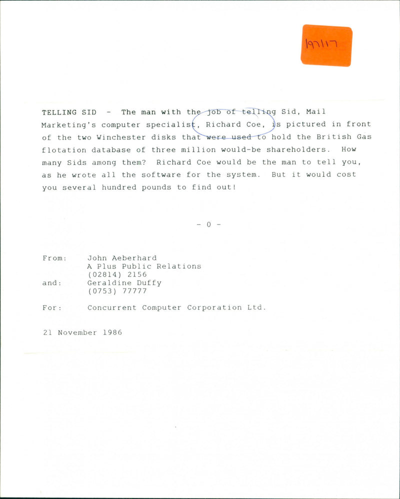 Richard Coe - Vintage Photograph