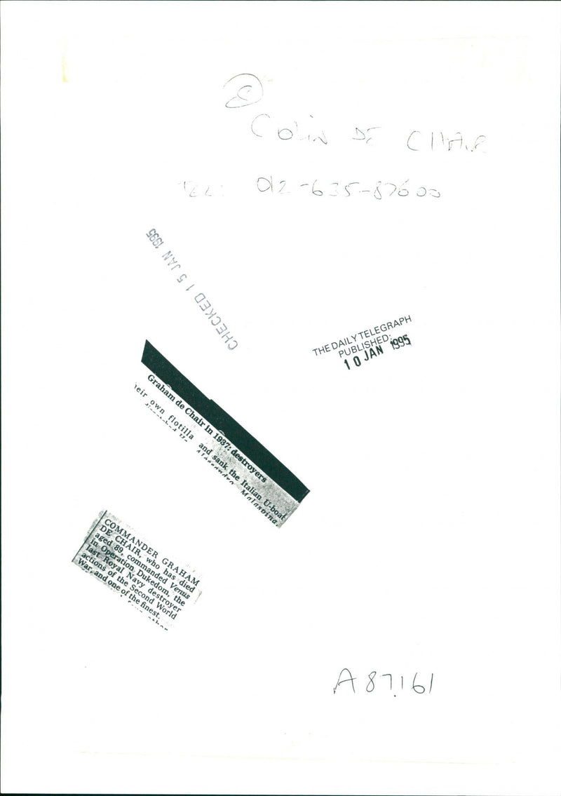 Commander Graham De Chair - Vintage Photograph