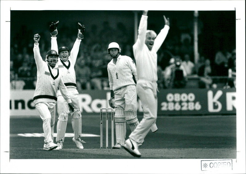 Cricketer winning moment - Vintage Photograph
