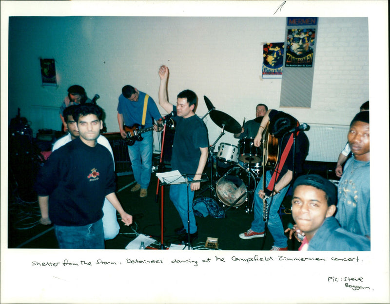 Detainees dancing at the Campsfield Zimmermen concert - Vintage Photograph