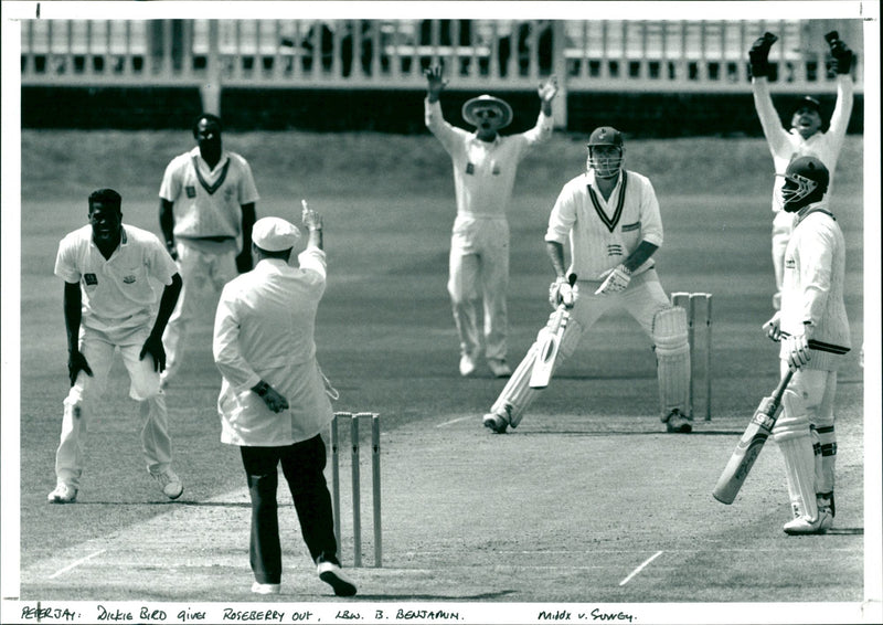 Middx v Surrey - Vintage Photograph