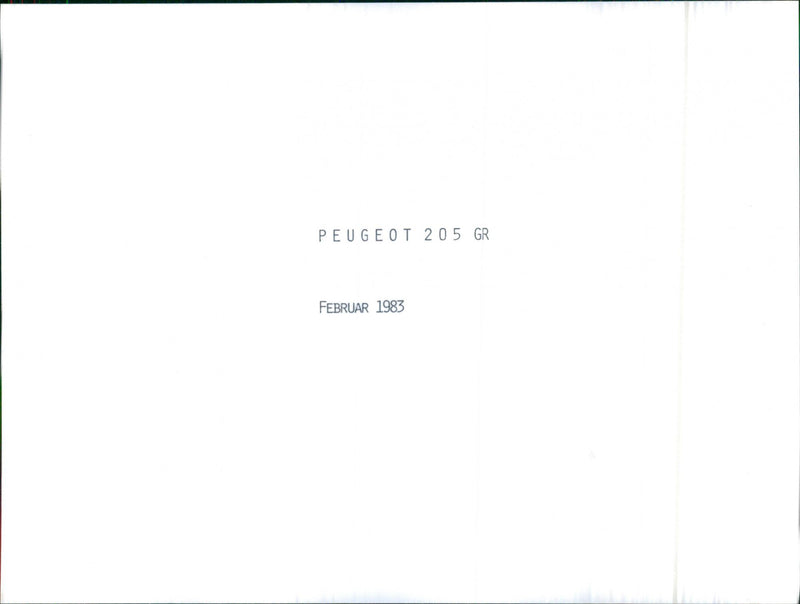Peugeot 205 GR 1983 - Vintage Photograph
