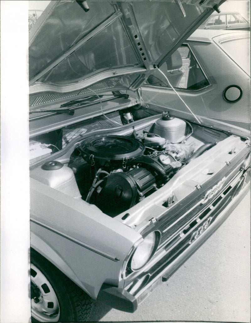 Engine of 1974 Audi 50GL - Vintage Photograph