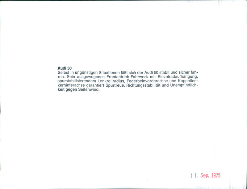 1974 Audi 50GL - Vintage Photograph