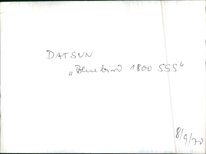 Datsun Bluebird. - Vintage Photograph