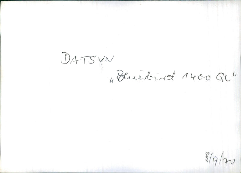 Datsun Bluebird. - Vintage Photograph