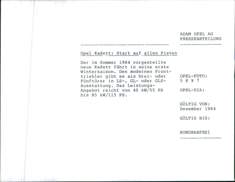 Opel Cadet - Vintage Photograph