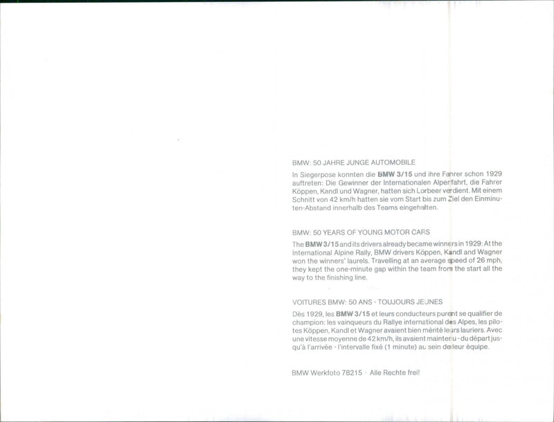 BMW 3/15 - Vintage Photograph