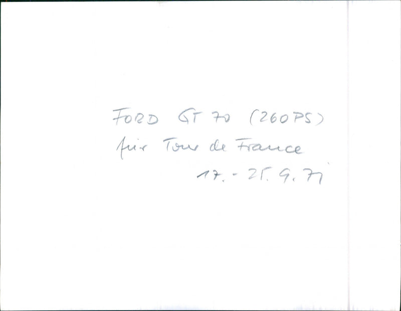 Ford GT 70 260 PS - Vintage Photograph