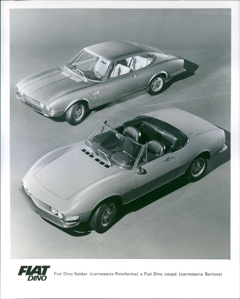 1967 Fiat Dino Spider and Fiat Dino Coupe - Vintage Photograph