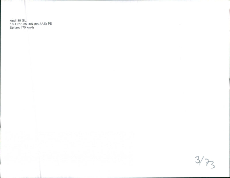 Audi 80 GL - Vintage Photograph