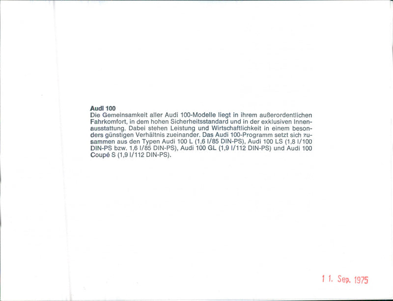 1975 Audi 100 - Vintage Photograph